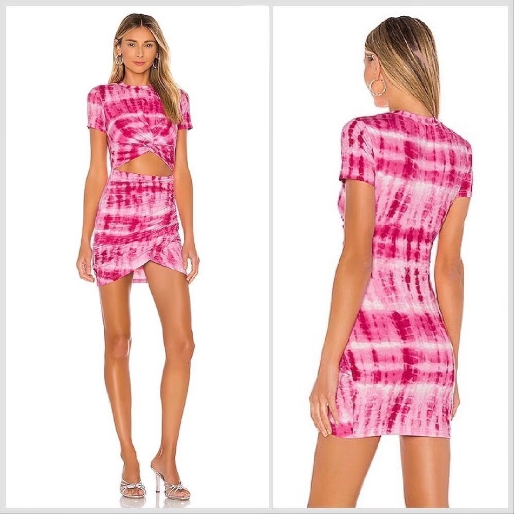Superdown Pink Tie-Dye Dress